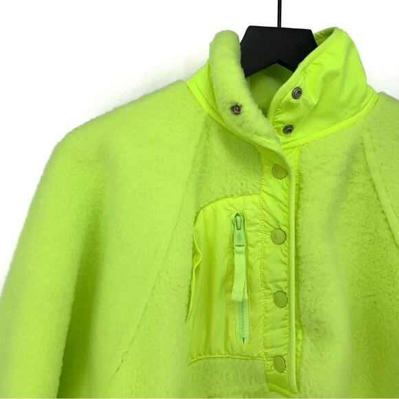 FP MOVEMENT Hit The Slopes Fleece Pullover Jacket Neon Yellow Highlighter XS - Picture 2 of 10